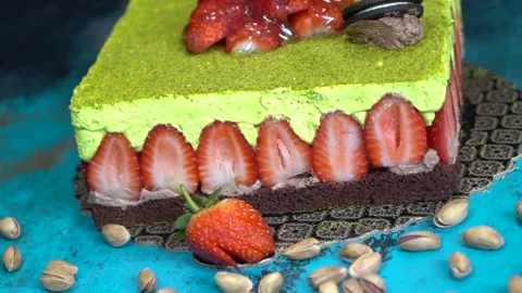 The chef is preparing a birthday or special day cake. Stock Footage 150091408