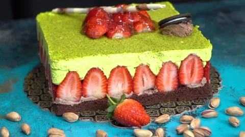 The chef is preparing a birthday or special day cake. Stock Footage 150091437