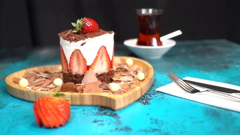 The chef is preparing a birthday or special day cake. Stock Footage 150091490