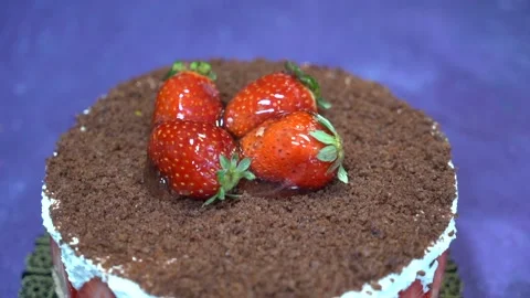 The chef is preparing a birthday or special day cake. Stock Footage 150091605