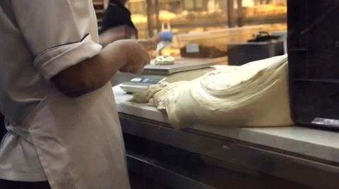 Chef preparing bread in kitchen Stock Footage 60264631
