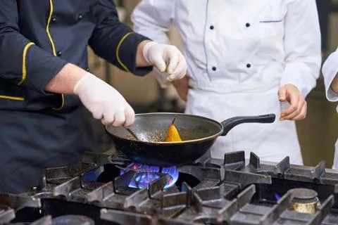 Chef preparing cake Stock Photos