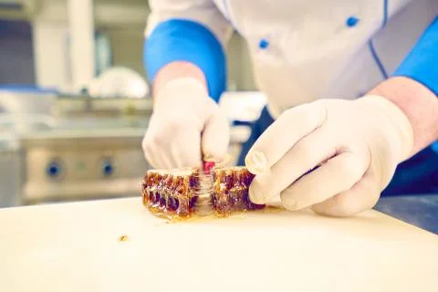Chef preparing cake Stock Photos