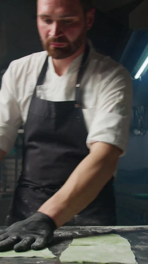 The Chef Preparing Creative Pasta Dough Stock Footage 275861987