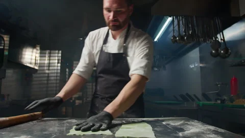 The Chef Preparing Creative Pasta Dough Stock Footage 276358098