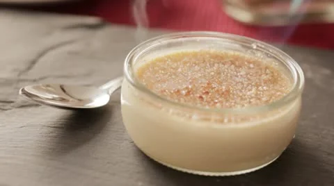 Chef preparing creme brulee Stock Footage 10804695