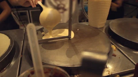 Chef preparing crepe Stock Footage 60212913