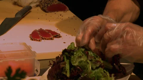 Chef preparing a dish (2 of 3) Stock Footage 32283340