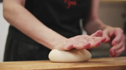 The chef is preparing the dough. Stock Footage 146823068
