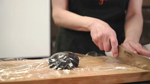 The chef is preparing the dough. Stock Footage 146823105
