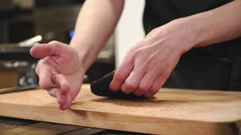 The chef is preparing the dough. Stock Footage 146823106