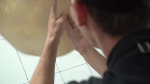 Chef preparing the dough for the pizza. Stock Footage 131518279