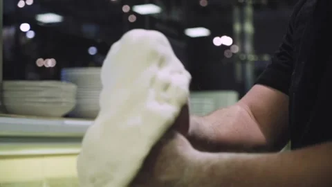 Chef preparing the dough for the pizza. Stock Footage 147704339