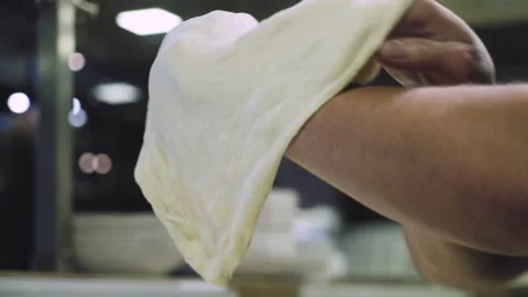 Chef preparing the dough for the pizza. Stock Footage 147704341