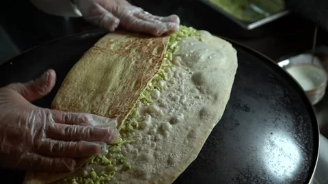 Chef Preparing Flatbread Stock Footage 319950304