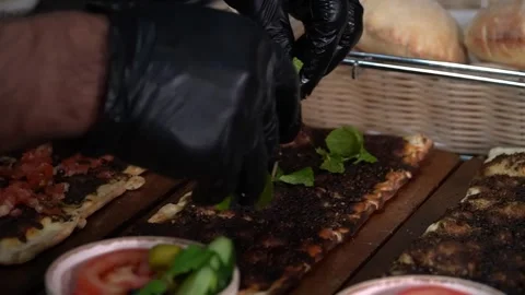 Chef Preparing Flatbread Stock Footage 319950666