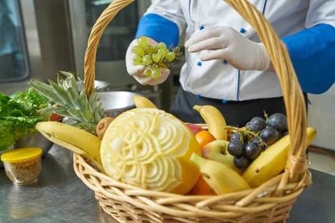Chef preparing food Stock Photos