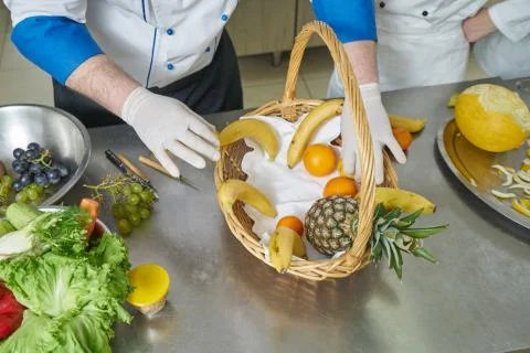 Chef preparing food Stock Photos