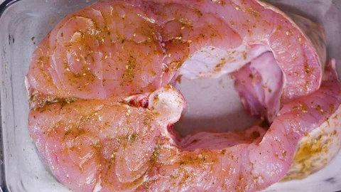 Chef preparing fresh fish. Close up shot of the chef's hands Stock Footage 104336669