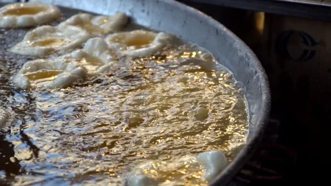 Chef preparing Fried Bread Stick, (youtiao, patongko, Banh Quay) Video stock 97796910
