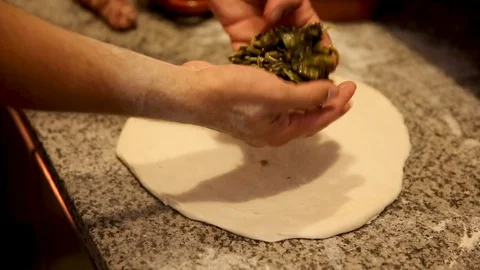 Chef Preparing a Homemade Pizza In The Kitchen 01 Stock Footage 87066293