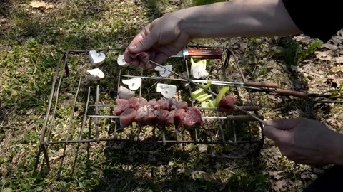 Chef preparing meat and vegetables Stock Footage 71288770