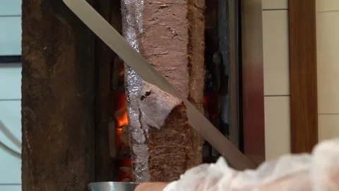 Chef is preparing meat doner. Stock Footage 150093837