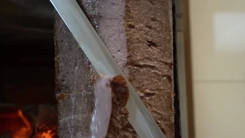 Chef is preparing meat doner. Stock Footage 150093849