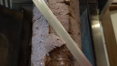 Chef is preparing meat doner. Stock Footage 150093915