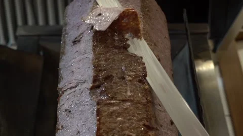 Chef is preparing meat doner. Stock Footage 150093927