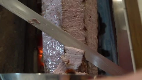 Chef is preparing meat doner. Stock Footage 150093977