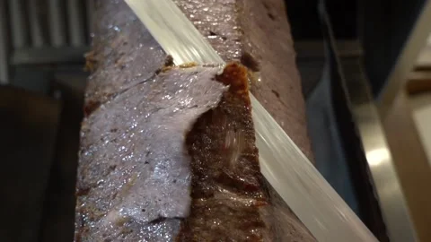 Chef is preparing meat doner. Stock Footage 150093988
