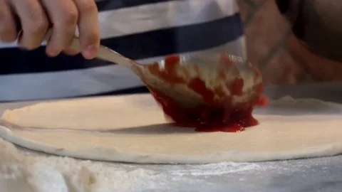 Chef preparing neapolitan pizza Stock Footage 71583083