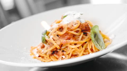 Chef preparing pasta in the kitchen Stock Footage 138482699