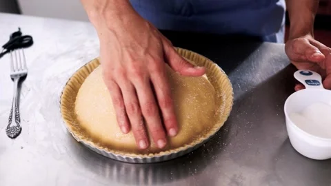 Chef preparing pie for thanksgiving or Christmas holiday celebration. Baking Stock Footage 321564020