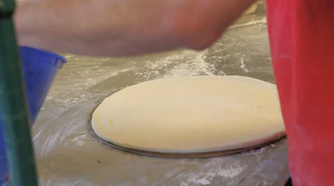 Chef Preparing Pizza In A Commercial Kitchen Stock Footage 61507031