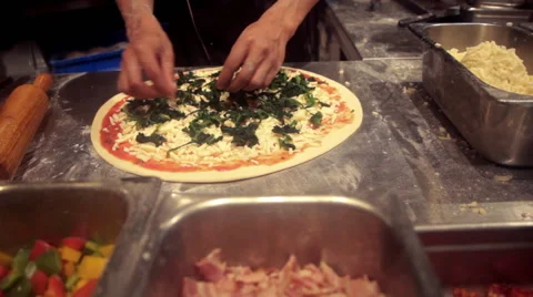 Chef Preparing Pizza Video stock 60600889