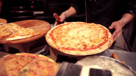 Chef Preparing Pizza Video stock 60601530