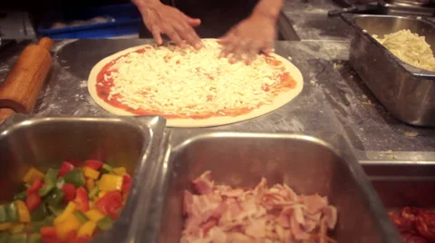 Chef Preparing Pizza Video stock 60601589