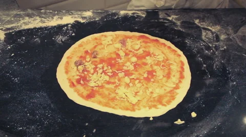 Chef preparing pizza in kitchen Stock Footage 65323985