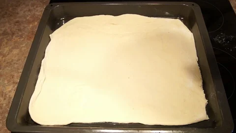 Chef preparing pizza. Making pizza. Cooking process. Cooking pizza. Ketchup Stock Footage 98124831