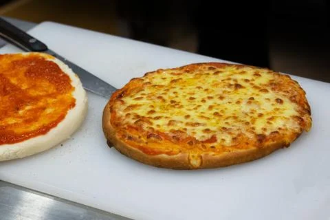 Chef preparing pizza , The process of making pizza Stock Photos