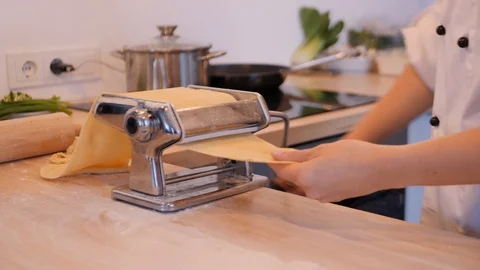 Chef preparing ravioli long dough Stock Footage 109502031