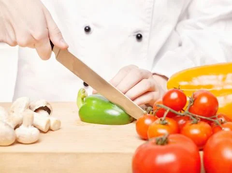 Chef preparing salad Stock Photos