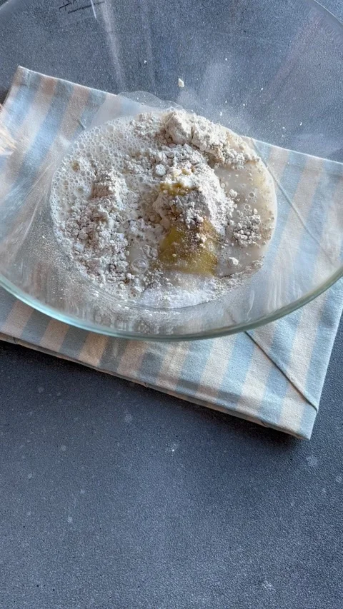 Chef in professional kitchen prepares dough. Stock Footage 255864103