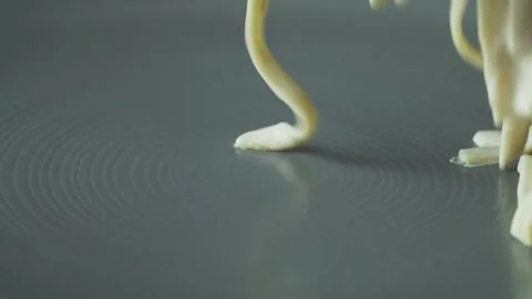 Chef puts cooked carbonara paste on a plate close up Stock Footage 131096537