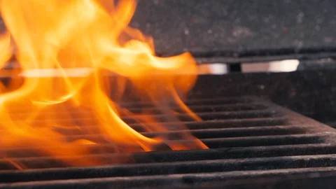 Chef puts a delicious piece of meat on the grill Vidéo 107646308