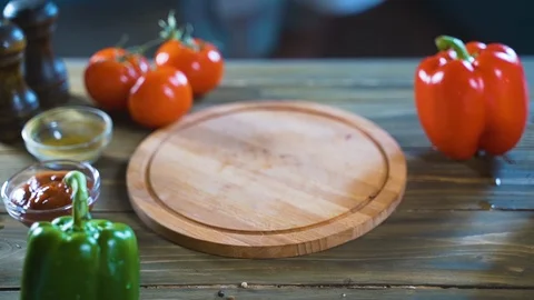 The chef puts a dish with Barbecue With Delicious Grilled Meaton the table Stock Footage 108349930