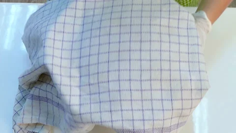 The chef puts the yeast dough on the table. Stock Footage 86123721