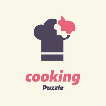 Chef Puzzle Logo Stock Illustration